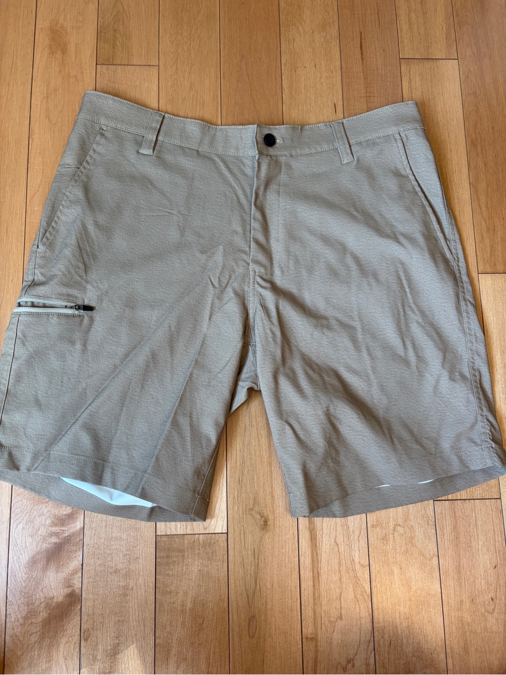 Hawke & Co Beige Hybrid Walkshorts with Zip Pocket
